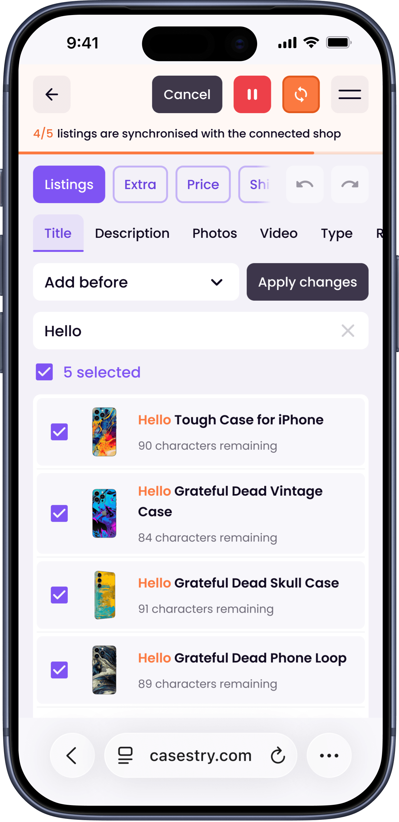 Listings mobile - screen 3