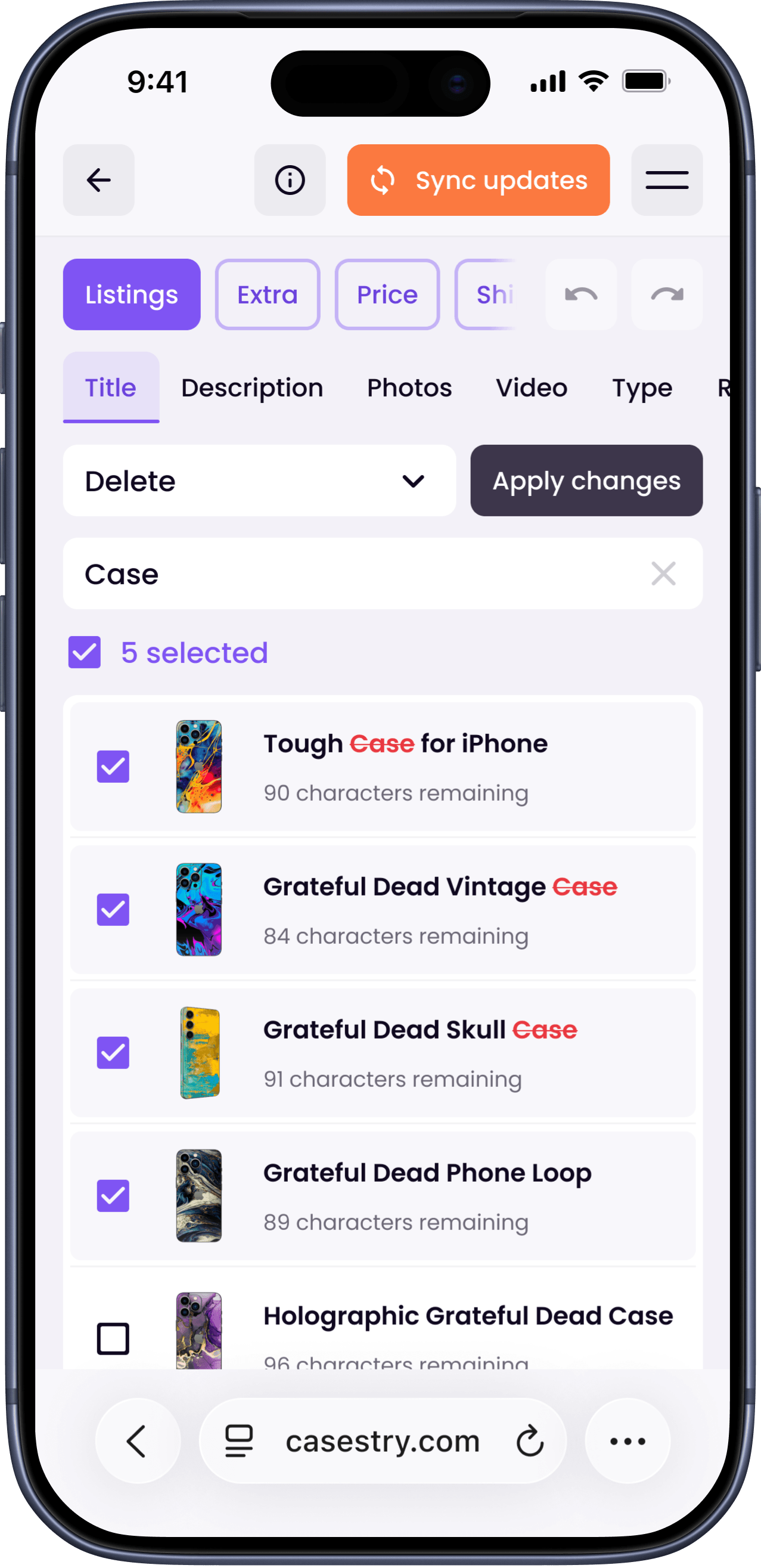 Listings mobile - screen 4