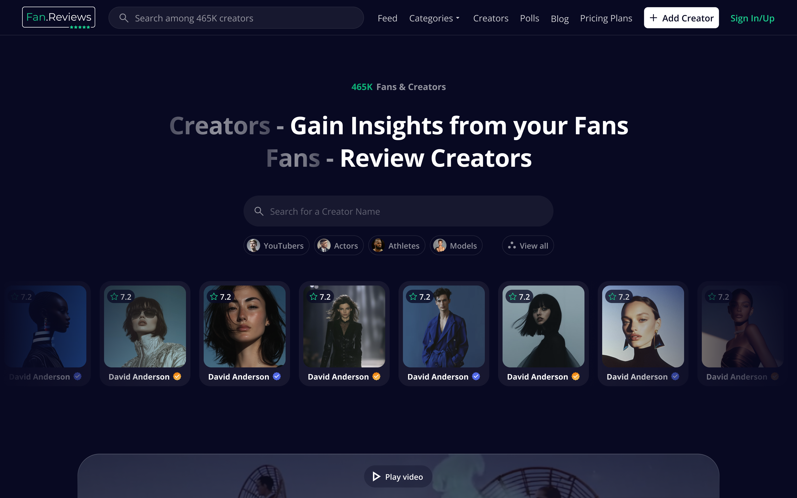 Fan Reviews home page