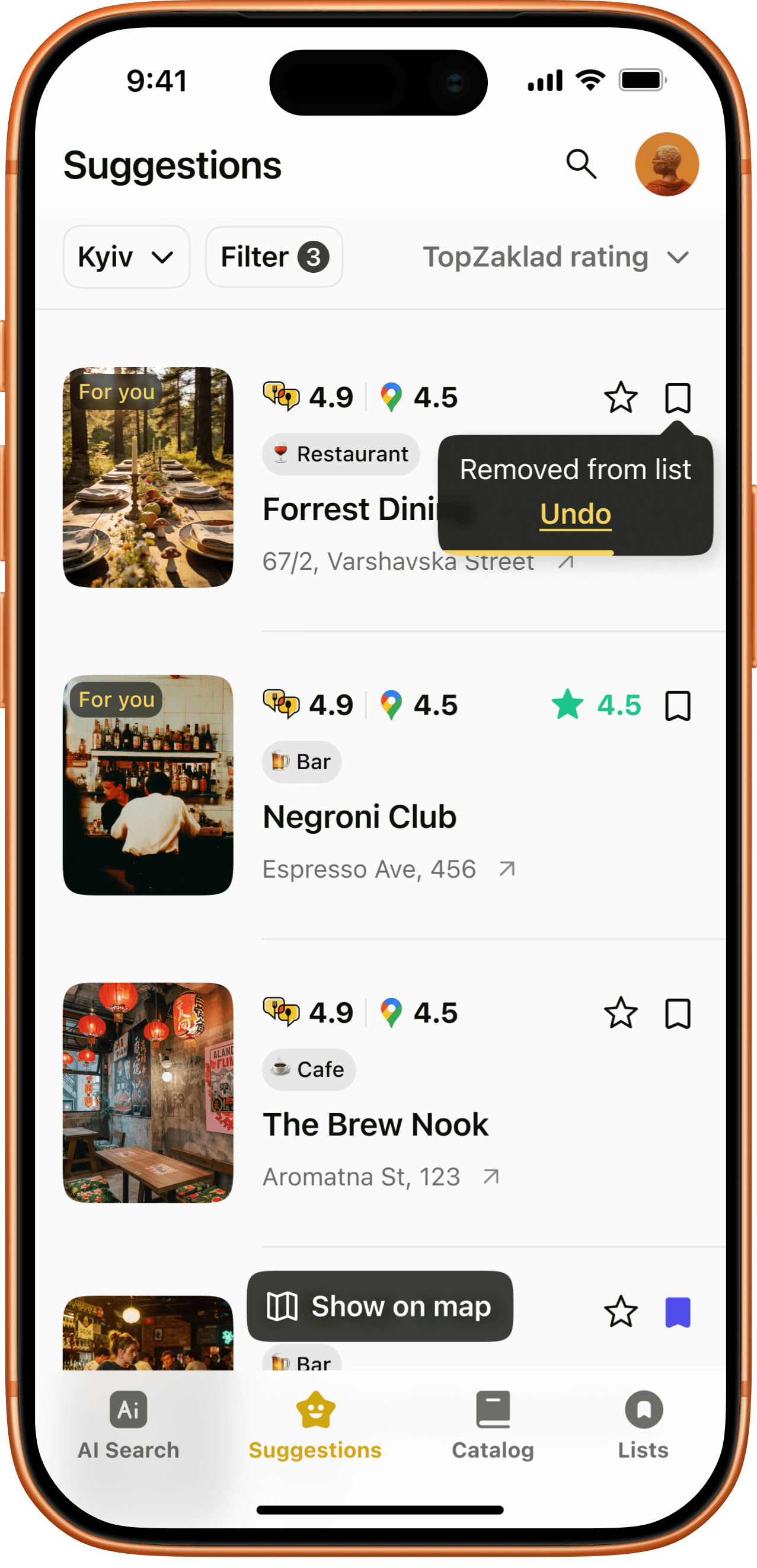 Suggestions - screen 2