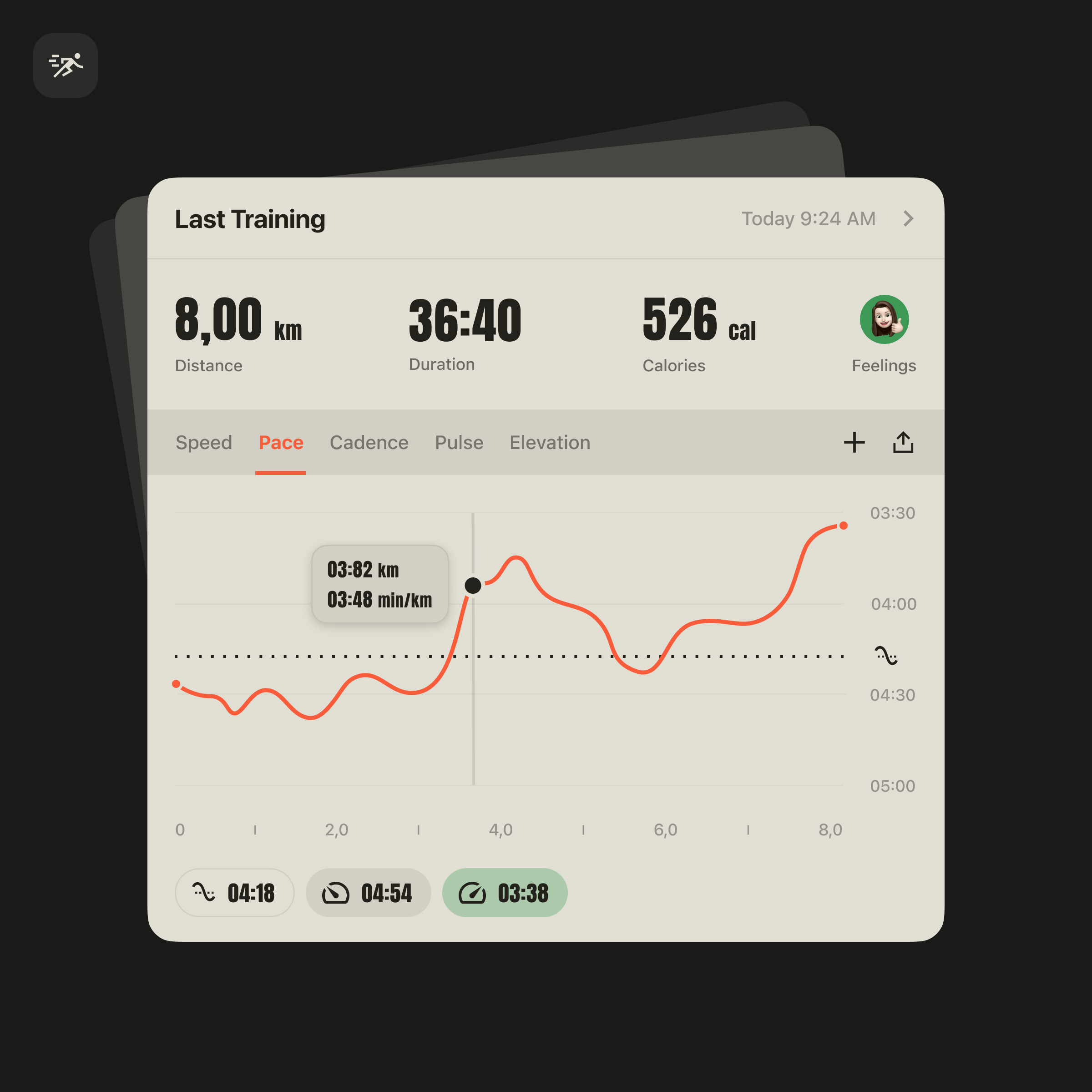 Last Training card — light theme